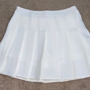 White Pleated Skater skirt